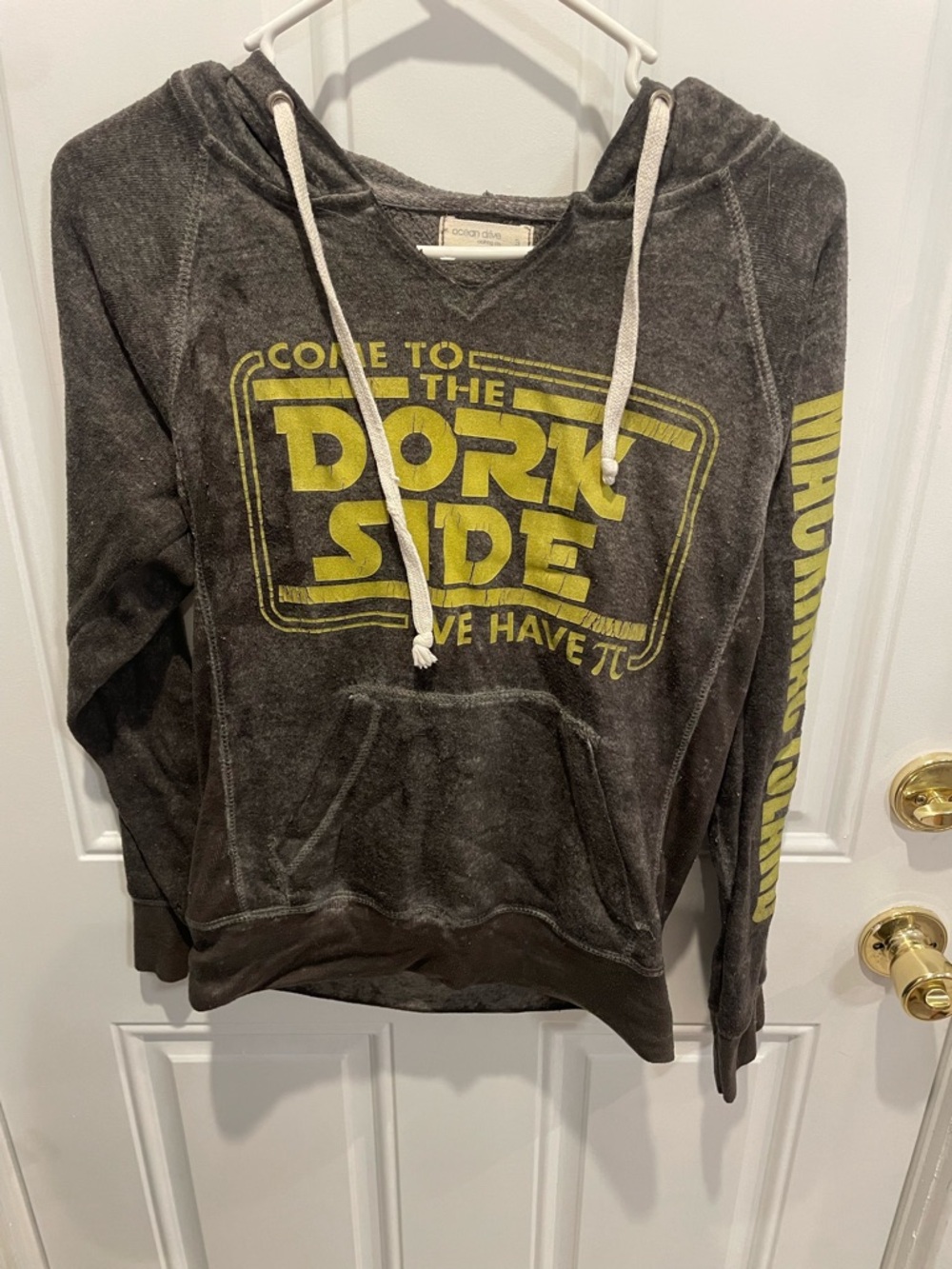 Ocean Drive Charcoal Hoodie with Yellow Graphic